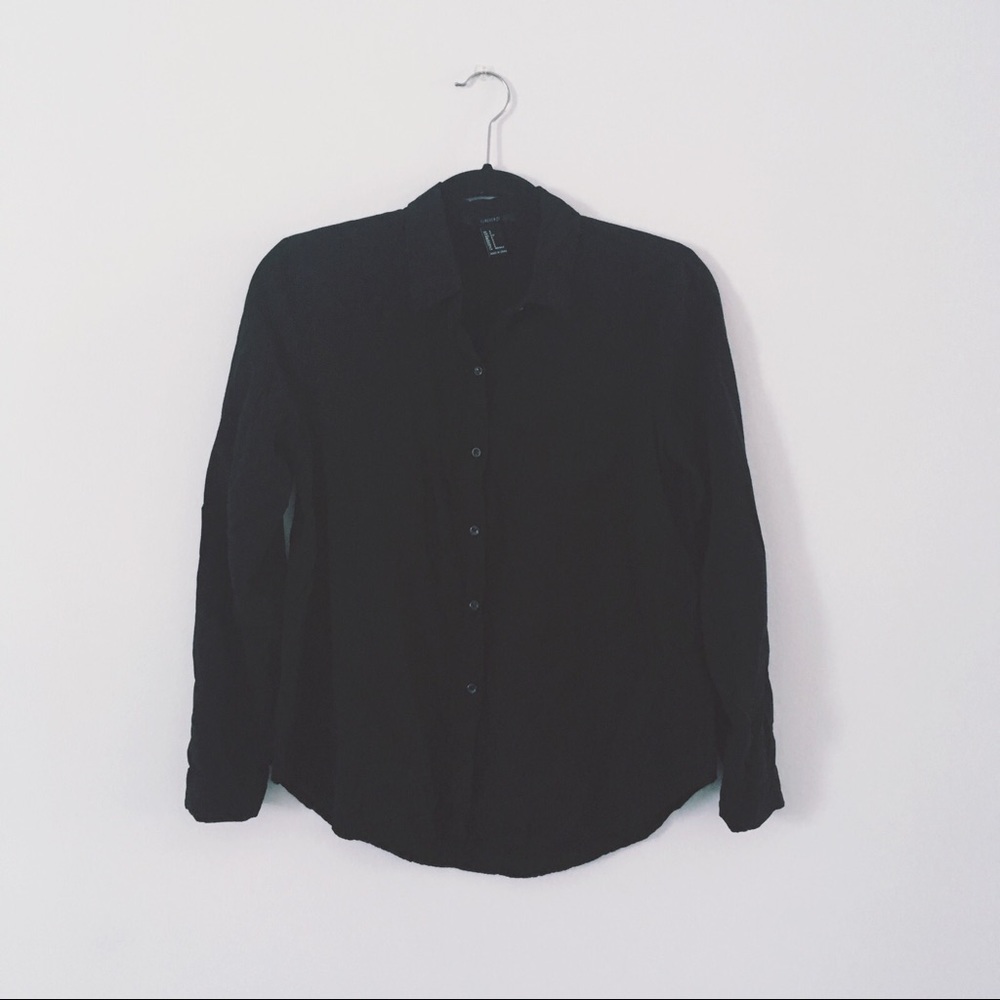 Black button up collared shirt